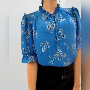 Blue Floral Top
